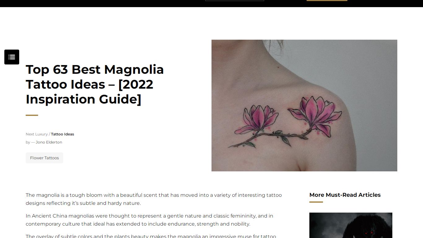 Top 63 Best Magnolia Tattoo Ideas - [2021 Inspiration Guide] - Next Luxury