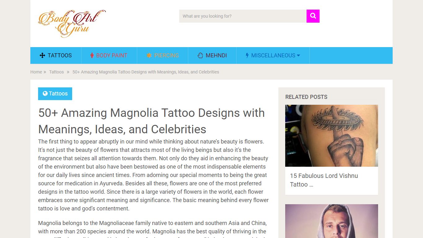 50+ Amazing Magnolia Tattoo Designs with Meanings, Ideas, and ...